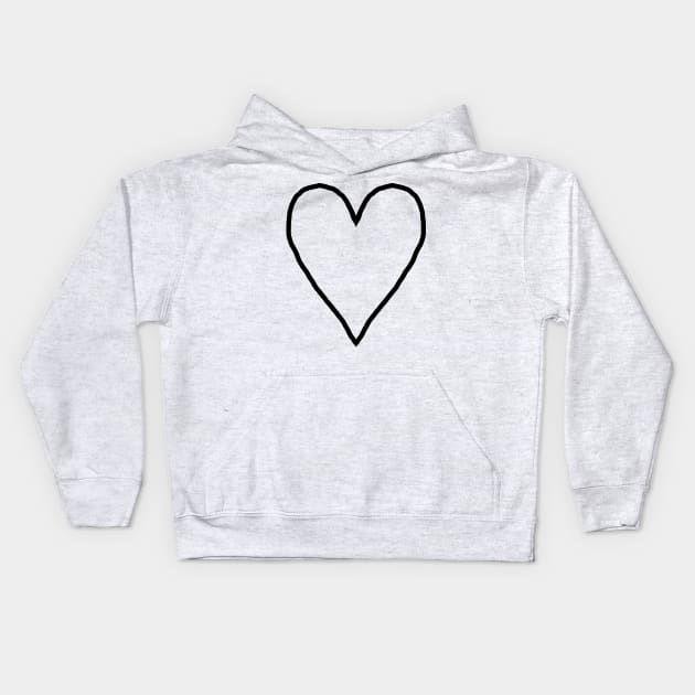 Heart Outline Kids Hoodie by ellenhenryart